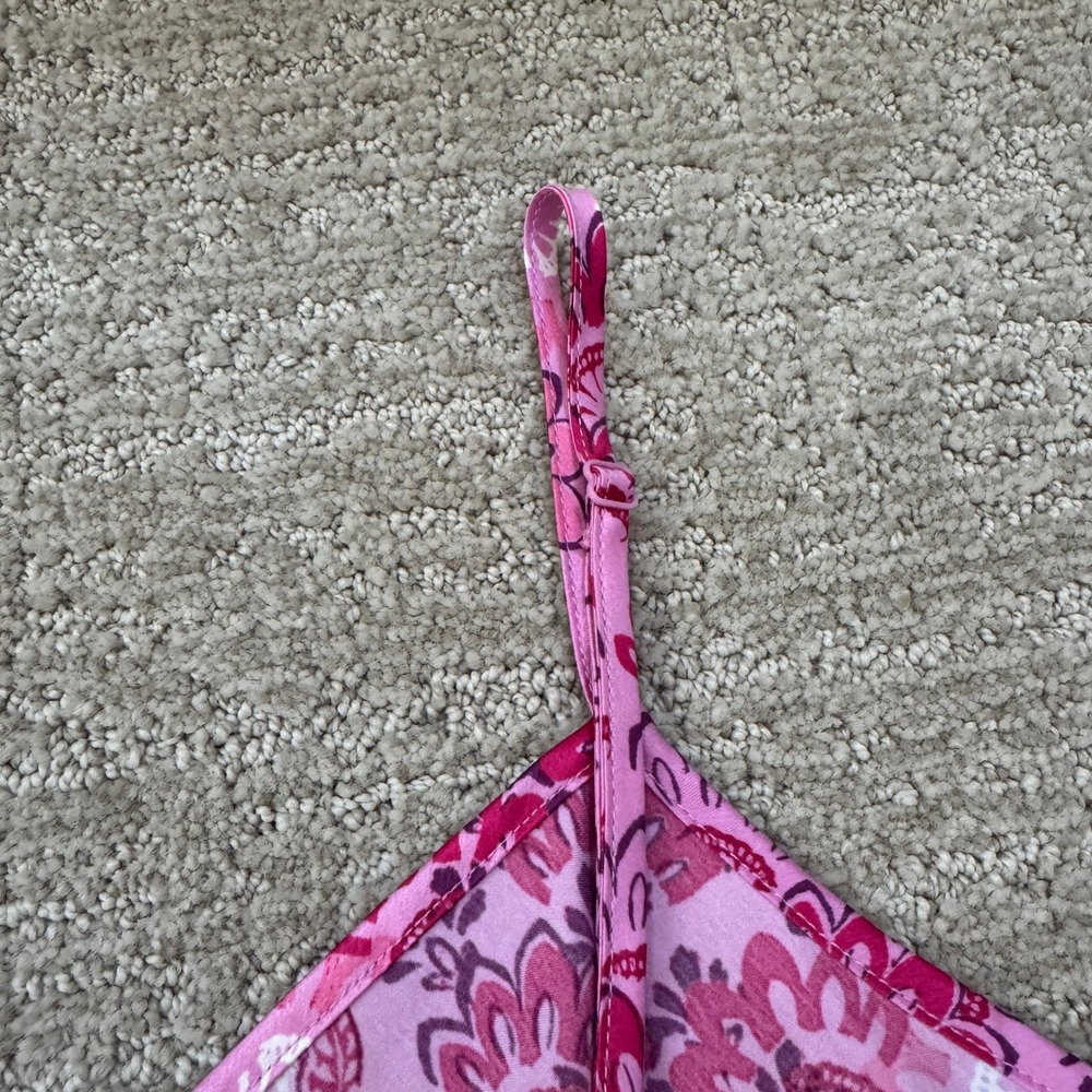 Cabernet by Sleep Sense Pink Paisley Floral Satin Nightgown Size Large Y2K Style - Picture 7 of 8